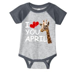 I Love You April The Giraffe Photo Infant Baby Jersey Bodysuit