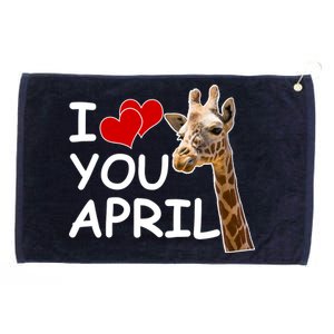 I Love You April The Giraffe Photo Grommeted Golf Towel