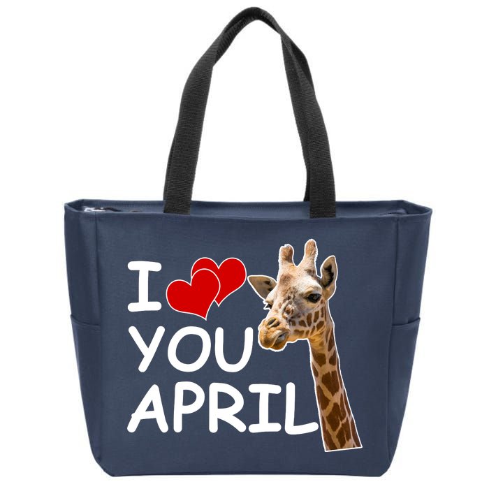 I Love You April The Giraffe Photo Zip Tote Bag