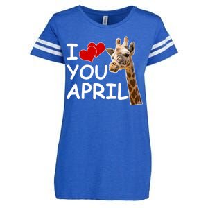 I Love You April The Giraffe Photo Enza Ladies Jersey Football T-Shirt