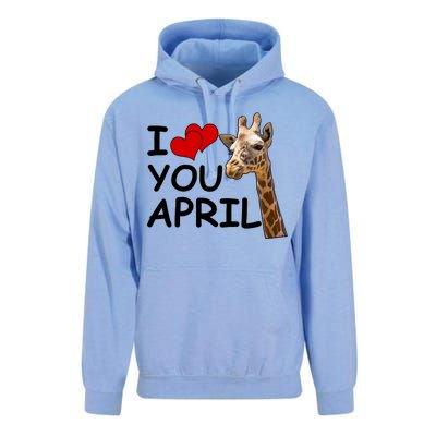 I Love You April The Giraffe Photo Unisex Surf Hoodie