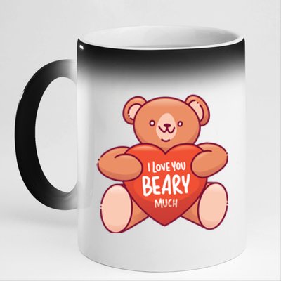 I Love You Beary Much 11oz Black Color Changing Mug