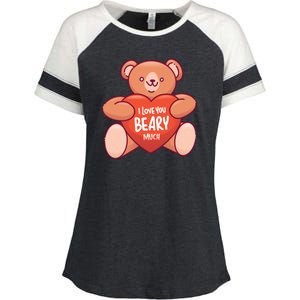 I Love You Beary Much Enza Ladies Jersey Colorblock Tee