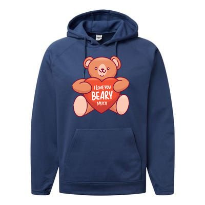 I Love You Beary Much Performance Fleece Hoodie