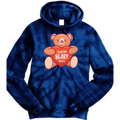 I Love You Beary Much Tie Dye Hoodie