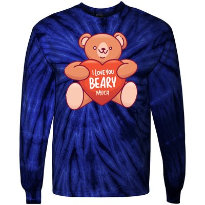 I Love You Beary Much Tie-Dye Long Sleeve Shirt