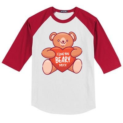 I Love You Beary Much Kids Colorblock Raglan Jersey