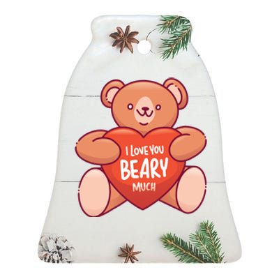 I Love You Beary Much Ceramic Bell Ornament