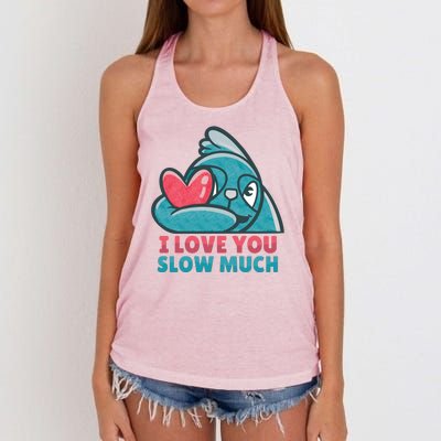 I Love You Slow Much Women's Knotted Racerback Tank