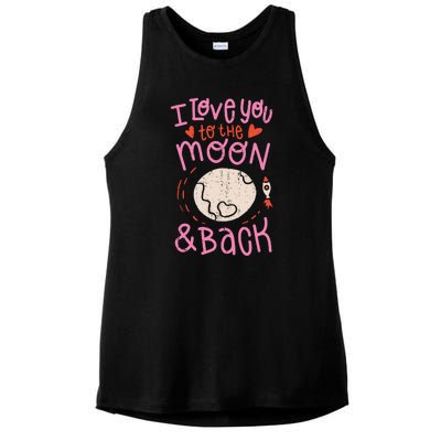 I Love You To The Moon And Back Ladies PosiCharge Tri-Blend Wicking Tank