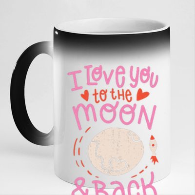 I Love You To The Moon And Back 11oz Black Color Changing Mug