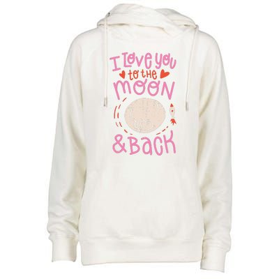 I Love You To The Moon And Back Womens Funnel Neck Pullover Hood