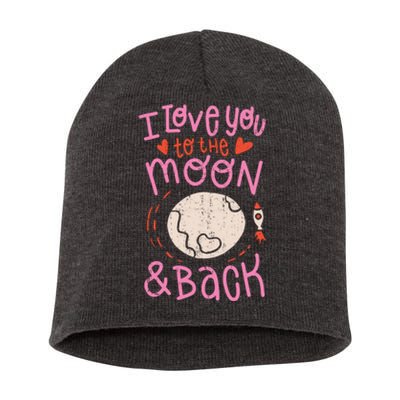 I Love You To The Moon And Back Short Acrylic Beanie