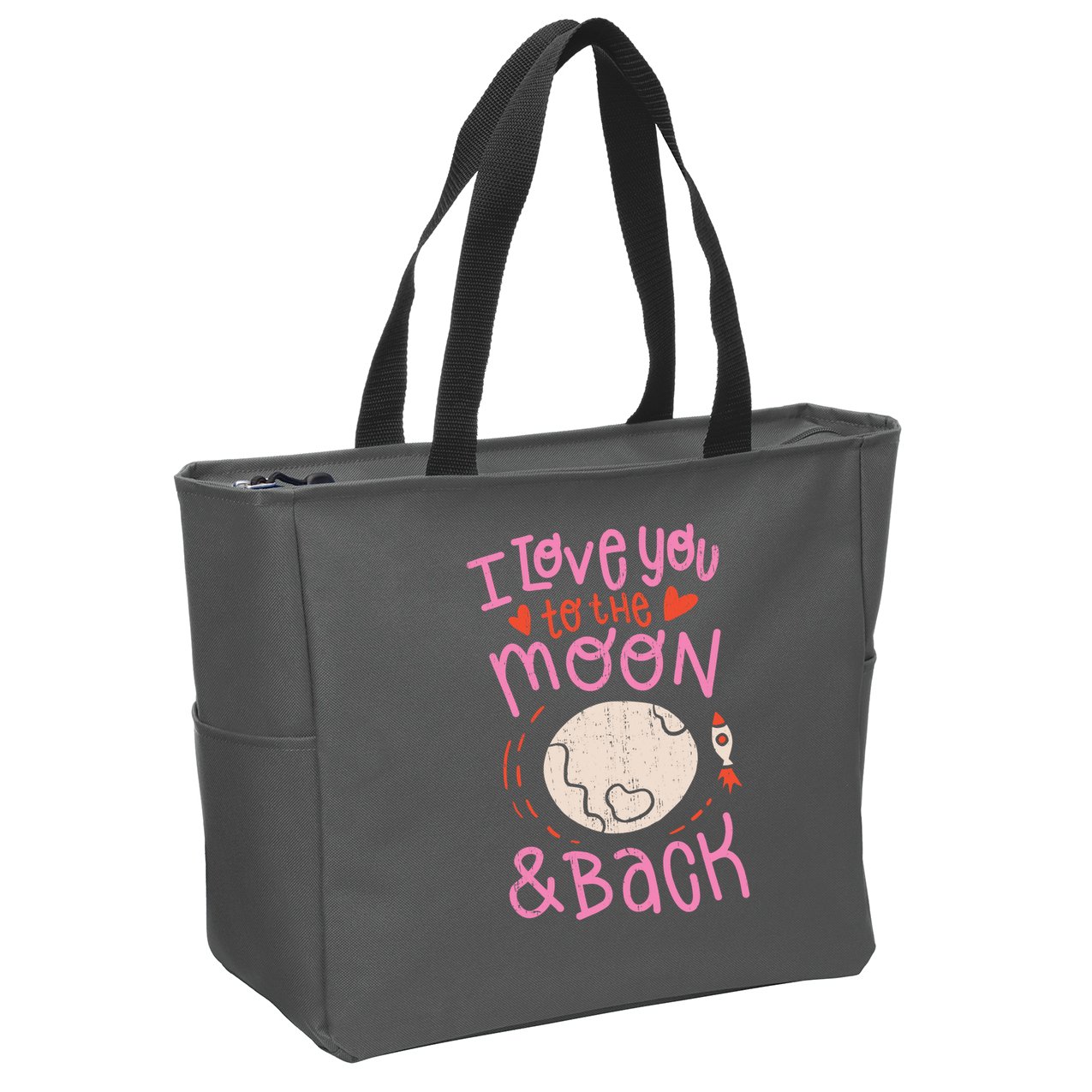I Love You To The Moon And Back Zip Tote Bag