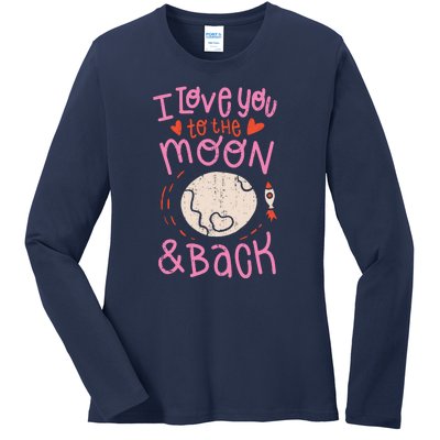 I Love You To The Moon And Back Ladies Long Sleeve Shirt