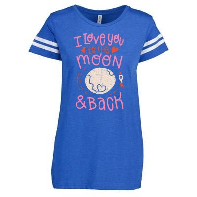 I Love You To The Moon And Back Enza Ladies Jersey Football T-Shirt