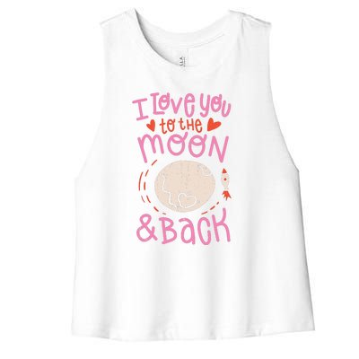 I Love You To The Moon And Back Women's Racerback Cropped Tank