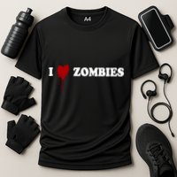 I Love Zombies Cooling Performance Crew T-Shirt