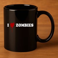 I Love Zombies 11oz C Handle Ceramic Mug