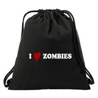 I Love Zombies Drawstring Bag