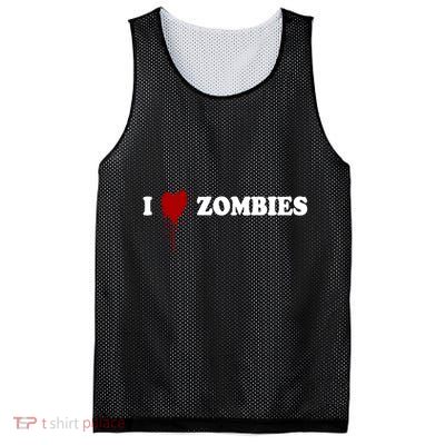 I Love Zombies Mesh Reversible Basketball Jersey Tank