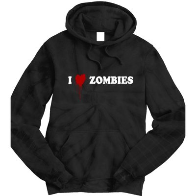 I Love Zombies Tie Dye Hoodie