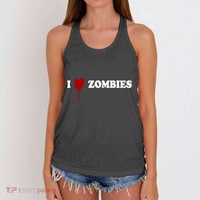 I Love Zombies Women's Knotted Racerback Tank