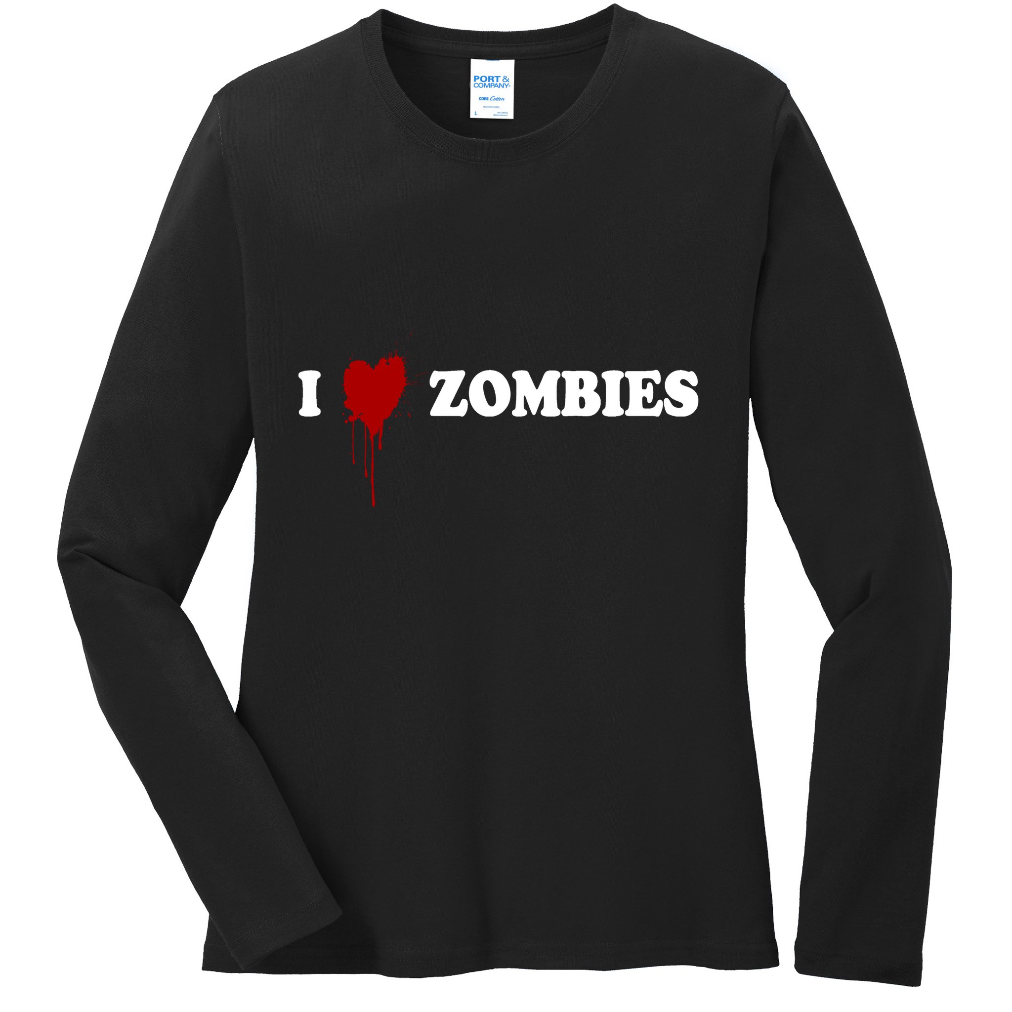 I Love Zombies Ladies Long Sleeve Shirt