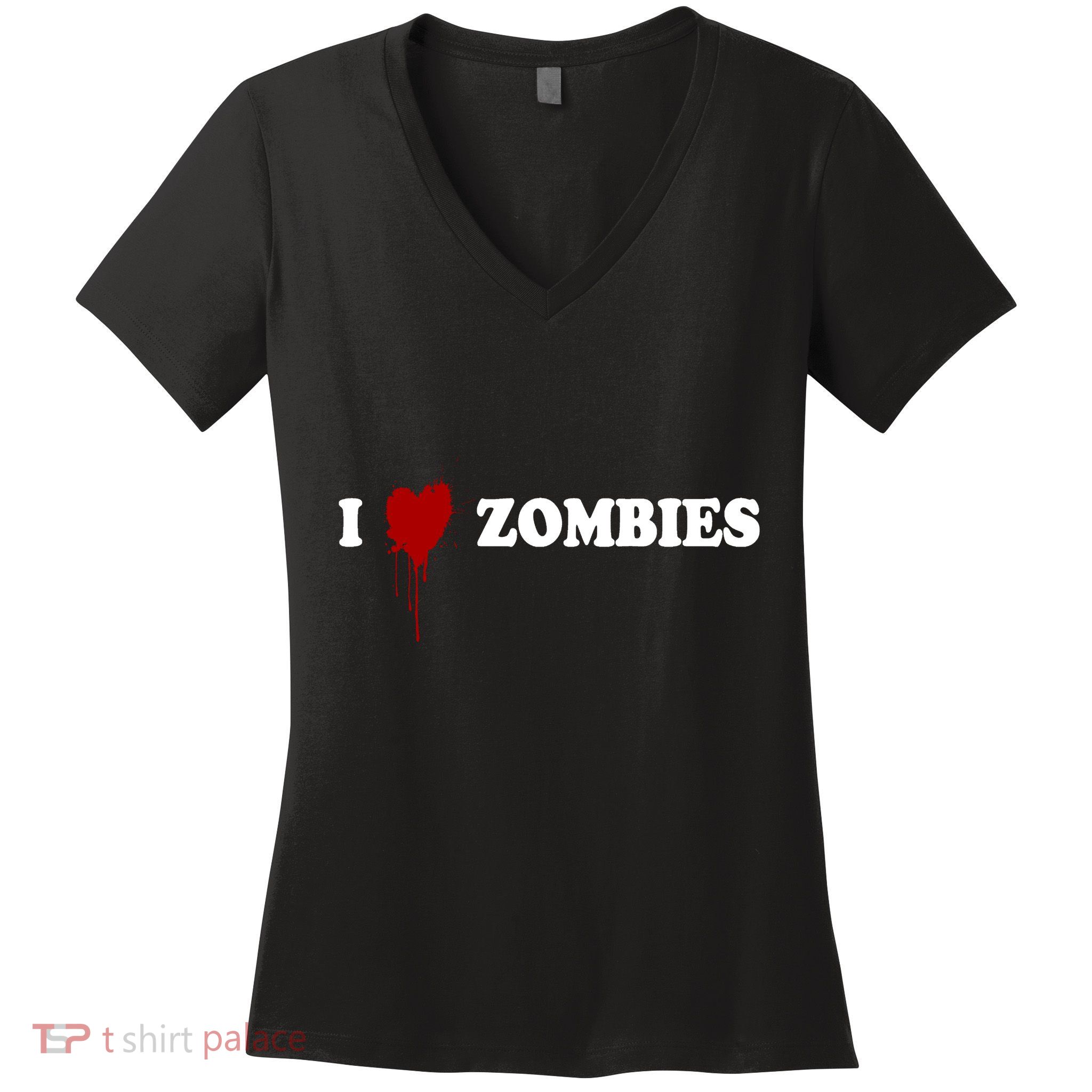 I Love Zombies Women's V-Neck T-Shirt