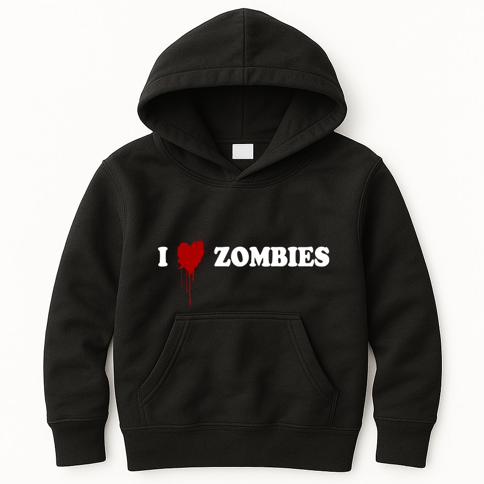 I Love Zombies Kids Hoodie