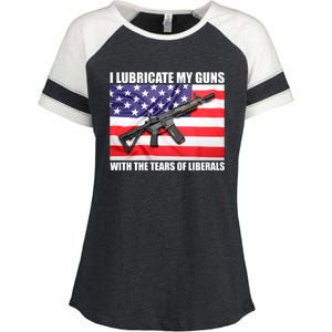 I Lubricate My Guns With Tears Of Liberals Enza Ladies Jersey Colorblock Tee