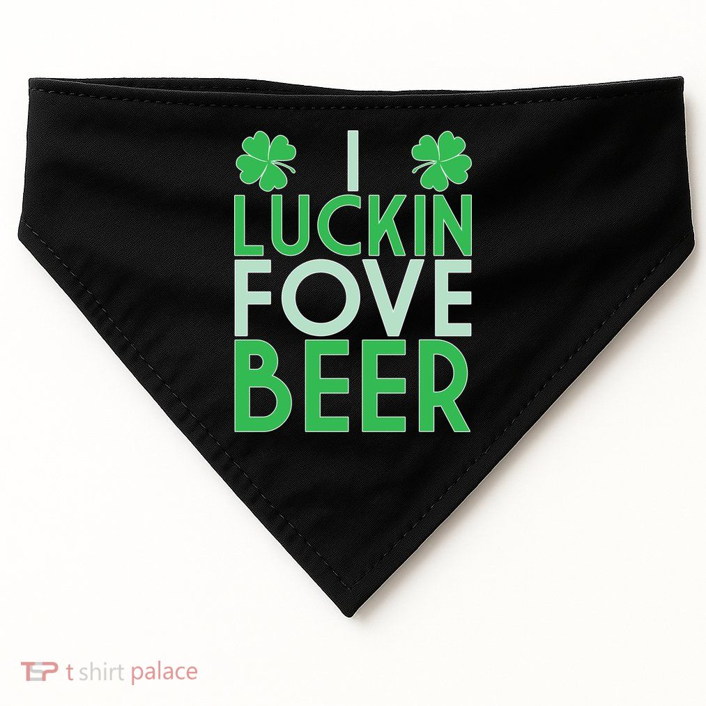 I Luckin Fove Beer USA-Made Doggie Bandana