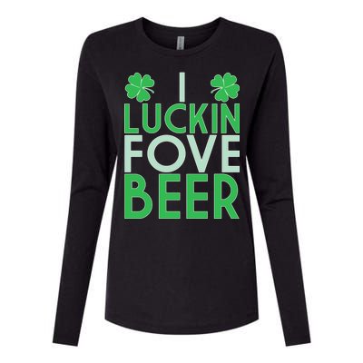 I Luckin Fove Beer Womens Cotton Relaxed Long Sleeve T-Shirt