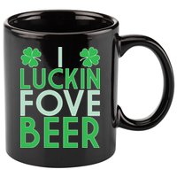 I Luckin Fove Beer 11oz C Handle Ceramic Mug