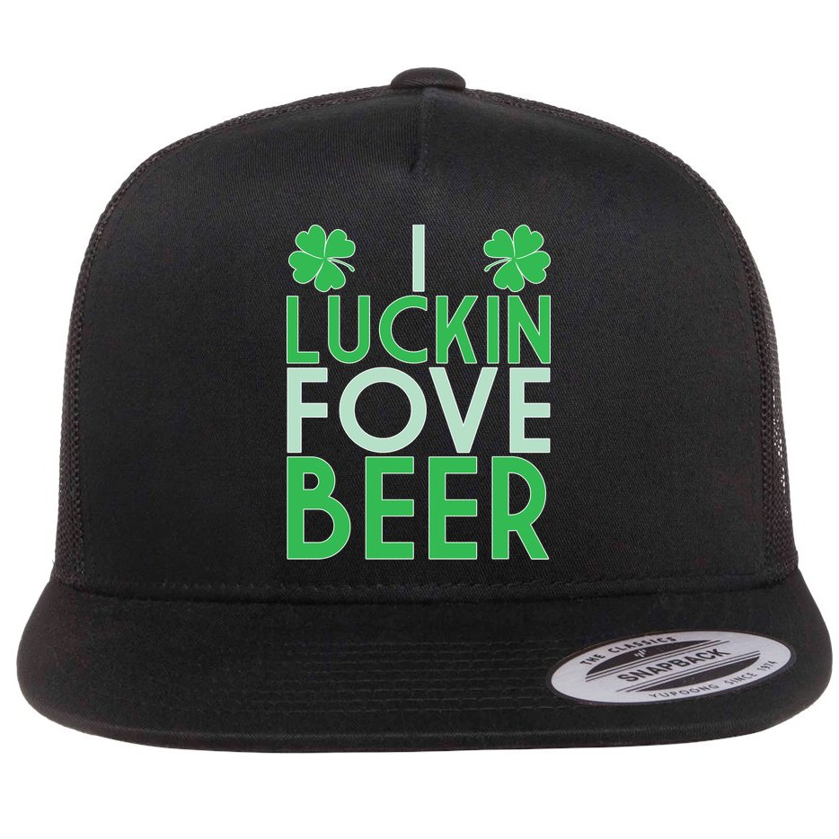 I Luckin Fove Beer Flat Bill Trucker Hat