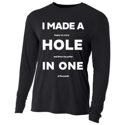 I Made A Hole In One Funny Golf Cooling Performance Long Sleeve Crew