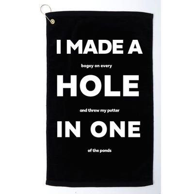 I Made A Hole In One Funny Golf Golf Towel