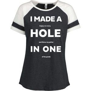 I Made A Hole In One Funny Golf Enza Ladies Jersey Colorblock Tee