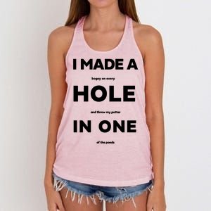 I Made A Hole In One Funny Golf Women's Knotted Racerback Tank