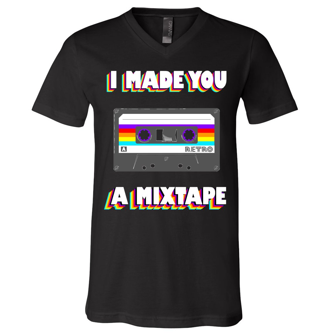 I Made You A Mixtape Retro 1980s V-Neck T-Shirt