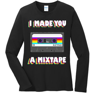 I Made You A Mixtape Retro 1980s Ladies Long Sleeve Shirt