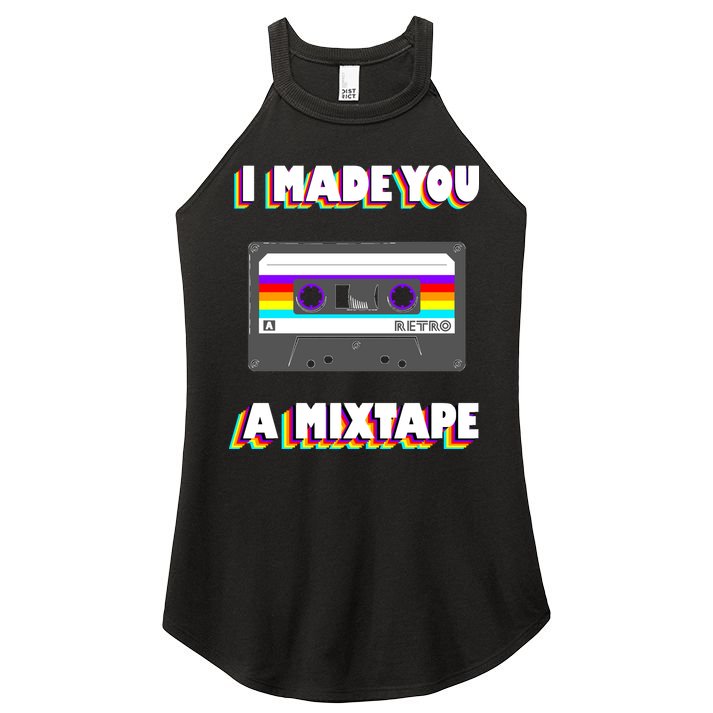I Made You A Mixtape Retro 1980s Women's Perfect Tri Rocker Tank