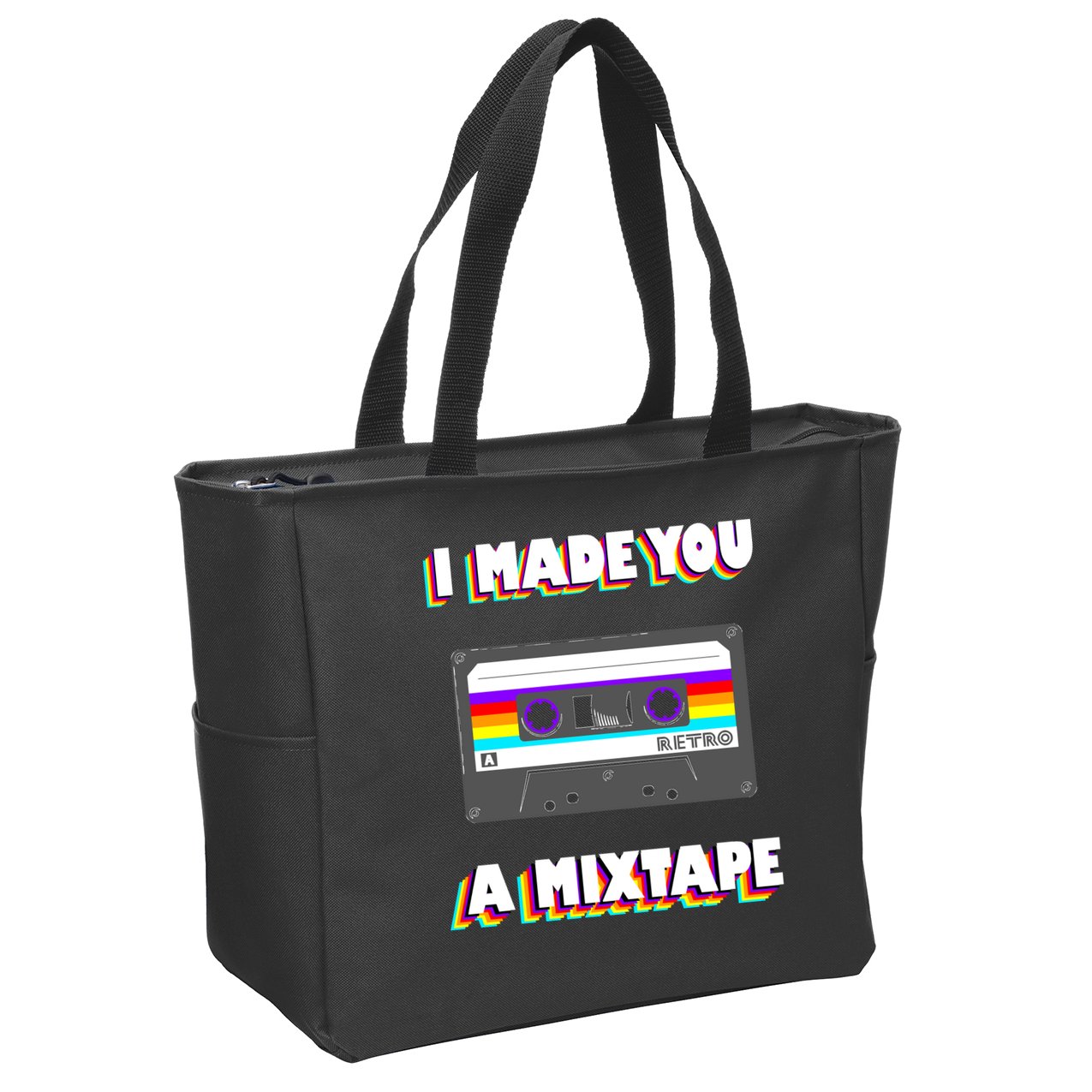 I Made You A Mixtape Retro 1980s Zip Tote Bag