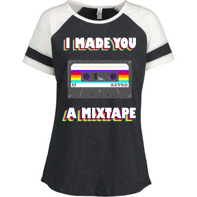 I Made You A Mixtape Retro 1980s Enza Ladies Jersey Colorblock Tee