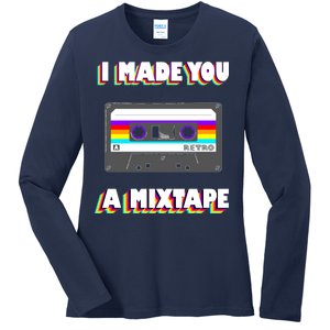 I Made You A Mixtape Retro 1980s Ladies Long Sleeve Shirt