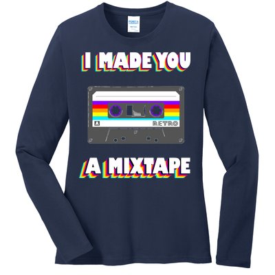 I Made You A Mixtape Retro 1980s Ladies Long Sleeve Shirt