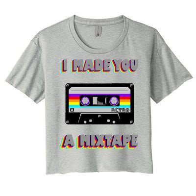 I Made You A Mixtape Retro 1980s Women's Crop Top Tee