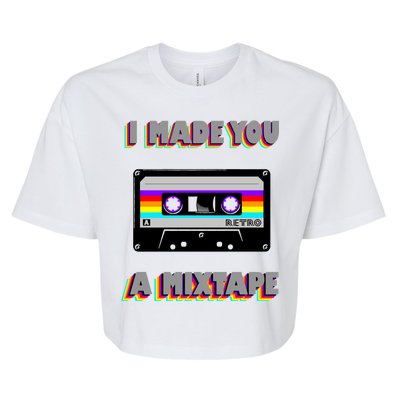 I Made You A Mixtape Retro 1980s Bella+Canvas Jersey Crop Tee