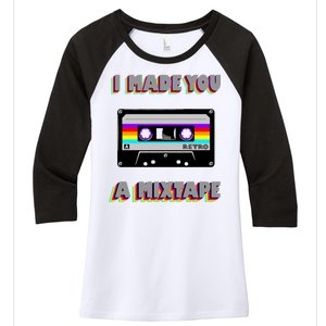 I Made You A Mixtape Retro 1980s Women's Tri-Blend 3/4-Sleeve Raglan Shirt