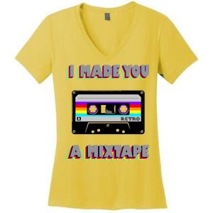 I Made You A Mixtape Retro 1980s Women's V-Neck T-Shirt